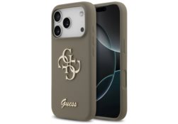 Étui Guess Silicone Big 4G Script pour     iPhone 17 Pro marron GUHCP17LSC4GSMW