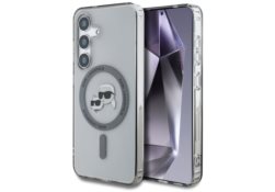 Étui Karl Lagerfeld Button Karl &        Choupette Heads Printed Logo MagSafe pour Samsung Galaxy S25 noir KLHMS25SHLSKCK