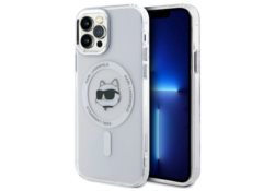 Karl Lagerfeld KLHMP12MHLSCHH iPhone 12  / 12 Pro 6.1"" blanc/white hardcase IML Metal Choupette Head MagSafe KLHMP12MHLSCHH