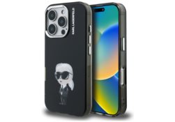 Étui Karl Lagerfeld IML Aquarelle Karl   & Logo pour iPhone 16 Pro noir KLHCP16LHMKIAQK