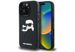 Étui Karl Lagerfeld HC 3D Rubber pouruble  Heads pour iPhone 16 Pro noir KLHCP16LRBCKCHLK