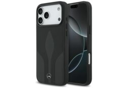 Étui Mercedes Leather The Move MagSafe   pour iPhone 17 Pro Max noir MEHMP17X25ROLAUK