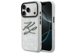 Étui Karl Lagerfeld IML Glitter KL       Diamond Logo pour iPhone 17 Pro Max argenté KLHCP17X6PFGKLS
