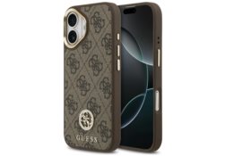 Étui Guess 4G Strass Logo MagSafe pour     iPhone 17 marron GUHMP17SP4GRMDEW
