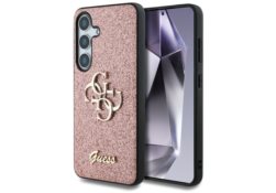 Étui Guess Fixed Glitter Big 4G Metal    Logo pour Samsung Galaxy S25 rose GUHCS25SHG4SGP