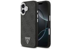 Étui Guess 4G Triangle Logo MagSafe pour   iPhone 17 noir argenté GUHMP17SP4TSRCMK