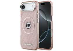 Étui Karl Lagerfeld IML Choupette Head   Logo MagSafe pour iPhone Air rose KLHMP17MHMKBCHOP