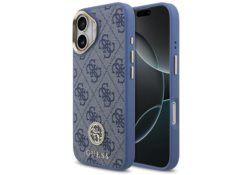 Étui Guess 4G Strass Logo MagSafe pour     iPhone 17 bleu GUHMP17SP4GRMDEB