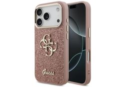 Étui Guess Fixed Glitter Big 4G Metal    Frame pour iPhone 17 Pro rose GUHCP17LHG4SGCP
