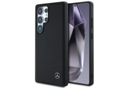 Étui Mercedes Leather Horizontal         Debossed Curves MagSafe pour Samsung Galaxy S25 Ultra noir MEHMS25L24RDERLK