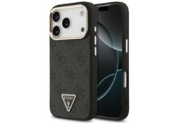 Étui Guess 4G Triangle Logo MagSafe pour   iPhone 17 Pro noir pourré GUHMP17LP4GTDGMK