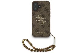 Étui Guess 4G Strap 4G Classic Logo pour   iPhone 16 marron GUHCP16SP4GMGSW
