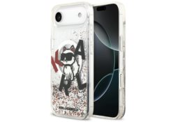 Étui Karl Lagerfeld Liquid Glitter Choupette Logo MagSafe pour iPhone Air transparent KLHMP17MLCHSCTDT
