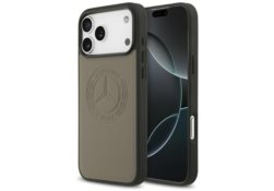 Étui Mercedes Leather Vintage Logo       MagSafe pour iPhone 17 Pro Max taupe MEHMP17X25RICVLT