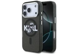 Étui Karl Lagerfeld IML Glitter Karl &   Choupette Sketch Logo MagSafe pour iPhone 17 Pro noir KLHMP17LHGKCGKBK