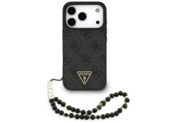 Étui Guess 4G Strap Triangle Logo        MagSafe pour iPhone 17 Pro noir GUHMP17LP4TSDPPSK