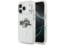 Étui Karl Lagerfeld IML Glitter Karl &   Choupette Sketch Logo MagSafe pour iPhone 17 Pro transparent KLHMP17LHGKCGKBT