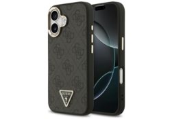 Étui Guess 4G Triangle Logo MagSafe pour   iPhone 17 noir pourré GUHMP17SP4GTDGMK