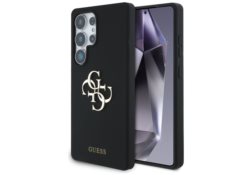 Étui Guess Silicone Big 4G Logo Bottom   Script Samsung Galaxy S25 Ultra noir GUHCS25LS4SMDK