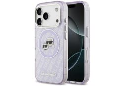 Étui Karl Lagerfeld IML Glitter Karl &   Choupette Heads Logo MagSafe pour iPhone 17 Pro violet KLHMP17LHMKBKCHOU
