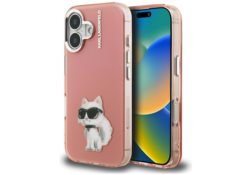 Étui Karl Lagerfeld IML Aquarelle        Choupette & Logo pour iPhone 16 rose KLHCP16SHMCHAQP
