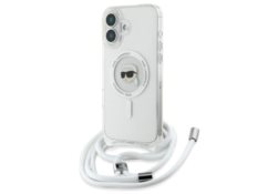 Karl Lagerfeld KLHMP16SHCKHNT iPhone 16  6.1"" hardcase transparent Crossbody IML Karl Head Magsafe KLHMP16SHCKHNT