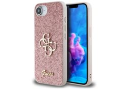 Étui Guess Fixed Glitter Big 4G pour       iPhone 16e / 17e rose GUHCPSE4HG4SGP
