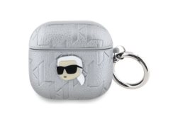 Étui Karl Lagerfeld Monogram Karl Head   pour AirPods 4 argenté KLA4PGKIPS
