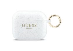 Étui Guess Silicone Glitter Ring pour      AirPods Pro 3 blanc GUAP3SGGEH