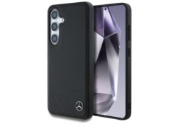 Étui Mercedes Leather Horizontal         Debossed Curves MagSafe pour Samsung Galaxy S25 noir MEHMS25S24RDERLK