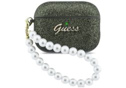 Étui Guess Glitter Pearl Strap pour        AirPods Pro 3 khaki GUAP3GLGPSA