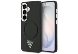 Étui Guess Embossed Ring Triangle Logo   MagSafe pour Samsung Galaxy S26 noir GUHMS26SPSDTSCMK