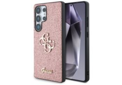 Étui Guess Fixed Glitter Big 4G Metal    Logo pour Samsung Galaxy S25 Ultra rose GUHCS25LHG4SGP