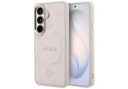 Étui Guess Saffiano Peony Embossed Ring  MagSafe pour Samsung Galaxy S26+ rose GUHMS26MPSAMSECP