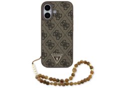 Étui Guess 4G Strap Triangle Logo        MagSafe pour iPhone 17 marron GUHMP17SP4TSDPPSW