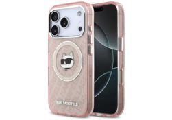 Étui Karl Lagerfeld IML Choupette Head   Logo MagSafe pour iPhone 17 Pro Max rose KLHMP17XHMKBCHOP